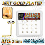 3d4aiey6 box w of silver 925 l shaped nose studs 18k gold plated nose piercing