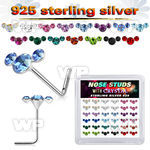 3f6h7jzy silver l shaped nose pins 22g crystals colors 36