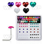 3fmxa box w silver 925 l shaped nose studs 2 5mm color plated nose piercing