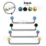 3h18r4z steel surface barbell 1 6mm 90 degree angle 3 mm ion pla surface piercing