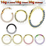 3ir3xee ion plated steel segment ring cz stones at side