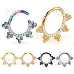 3ir3xel ion plated steel hinged segment clicker bohemian cz