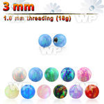 3mm synthetic opal ball w 18g 1mm threading