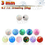 3mm synthetic opal ball w 20g 0.8mm threading