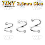 3mw18ks surgical steel eyebrow spiral 1 2mm tiny 2 5mm dices eyebrow piercing