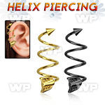 3mxwr7o ion plated triple surgical steel helix spiral piercing helix piercing