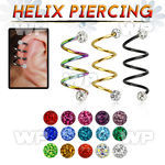 3mxwrda ion plated triple surgical steel helix spiral piercing helix piercing