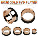 3rrmi rose gold ion plated 316l steel single flare eyeletd fles