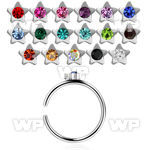 3ua0 surgical steel clip on nose ring star shaped topcenter nose piercing