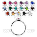 3uae surgical steel clip on nose ring flower shaped topcente nose piercing
