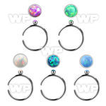 3uak5m 316l steel clip on nose ring w 1 5mm round synthetic opal nose piercing