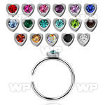 3uaz surgical steel clip on nose ring heart shaped topcenter nose piercing