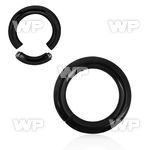 3wiry black ion plated surgical steel segment ring 4mm ear lobe piercing