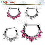 3wmxey crystal studded septum clicker 1 2mm 316l steel closure septum piercing