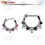 3wmxfey crystal studded septum clicker 1 2mm 316l steel closure septum piercing