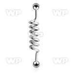 411e0 surgical steel industrial coil barbell 1 6mm 5mm ball 