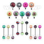 441f4 surgical steel tongue bar 1 6mm 6mm acrylic ball smarbel tongue piercing