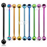 448r4 ion plated surgical steel industrial barbell 1 6mm 5mm 