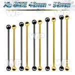 448r4fb extra long ion plated surgical steel industrial barbell ear piercing others