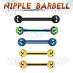 44r40 ion plated surgical steel nipple barbell 1 6mm 4mm ball nipple piercing