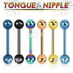 44r4s ion plated surgical steel nipple or tongue bar 1 6mm 5mm nipple piercing