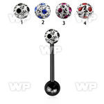 44rdas7 ion plated surgical steel tongue bar 1 6mm 5mm ball feri tongue piercing