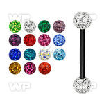 44rkdj ion plated surgical steel nipple barbell 1 6mm 5mm ball nipple piercing