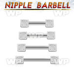 44um318 surgical steel nipple barbell 1 6mm 4mm dices nipple piercing