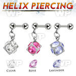 44waey surgical steel helix barbell 1 2mm 4mm balls dangling helix piercing