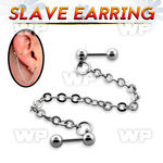 44wakl slave helix piercing surgical steel barbell 1 2mm 4mm ear lobe piercing
