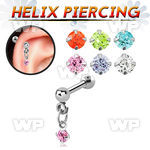 44waqz surgical steel helix barbell 1 2mm dangling 3mm round helix piercing