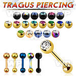 44warzs ion plated surgical steel tragus barbell 1 2mm top 4mm helix piercing