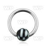 4676s surgical steel captive bead ring 1 6mm 5mm acrylic chec ear lobe piercing