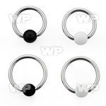 4677s surgical steel captive bead ring 1 6mm 5mm acrylic uv ear lobe piercing