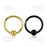 46aret black ion plated surgical steel captive bead ring 1mm ear lobe piercing