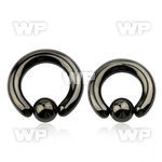 46ark black ion plated surgical steel captive bead ring 6mm ear lobe piercing