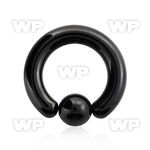 46arp black ion plated surgical steel captive bead ring 8mm ear lobe piercing