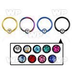 46wr6z ion plated surgical closure ring 1 2mm 3mm closure ball eyebrow piercing