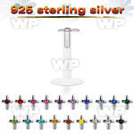 48b46c bio flex labret 1 2mm silver 925 cross shaped topsmall belly piercing