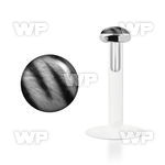 48bizz bio flex labret 1 2mm 3mm flat push in silver 925 topbla lower lip piercing