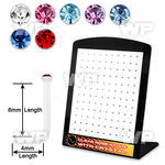 4a7603b board w 120 acrylic nose studs w 1.5mm color crystals