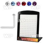 4a760 display w clear acrylic l shaped nose studs 0 8mm 1 5mm nose piercing