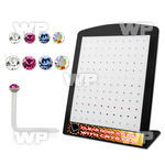 4a76e0 display board 120 pcs of clear acrylic l shaped nose stud nose piercing