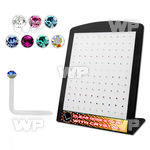 4a76ek display w clear acrylic l shaped nose studs 0 8mm round nose piercing
