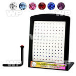 4a76k display w black acrylic l shaped nose studs 0 8mm 1 5mm nose piercing