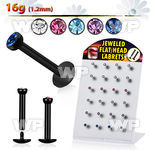 4ab42j display w black ion plated 316 steel labrets 1 2mm 2 2mm lower lip piercing