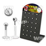 4ab486 display board w bio flex labret studs 1 2mm 3mm ball sha lower lip piercing