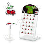 4ab48ee display w bio flex labrets 1 2mm cherry shaped silver lower lip piercing