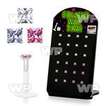 4ab48ez display w bio flex labrets 1 2mm 2mm prong set square lower lip piercing