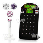 4ab48k display w bio flex labret studs 1 2mm 2mm prong set roun lower lip piercing